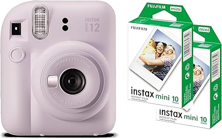 Fujifilm Instax Mini 12 Instant Camera - Lilac Purple + 2 Pack Film Fujifilm Instax Mini 12 Instant Camera - Lilac Purple + 2 Pack Film